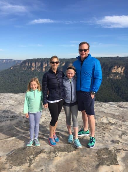 Alex Jennings and Jeff Jennings with their family in Australia